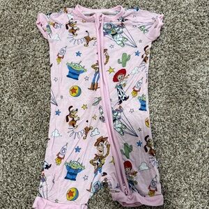 Pink Kids One Piece with Toy Story Characters little Sleepies shorty zippy